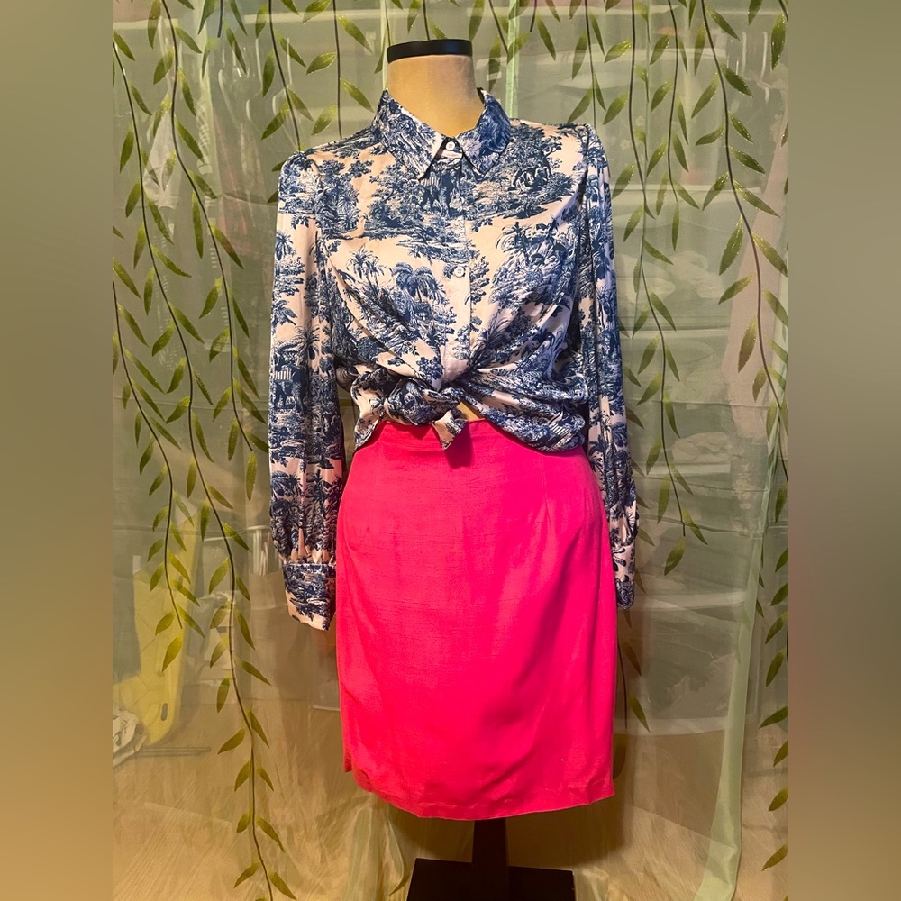 Nina K x David Cline pink pencil skirt, size 10